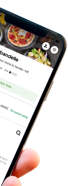 Téléphone sur l'application uber eats